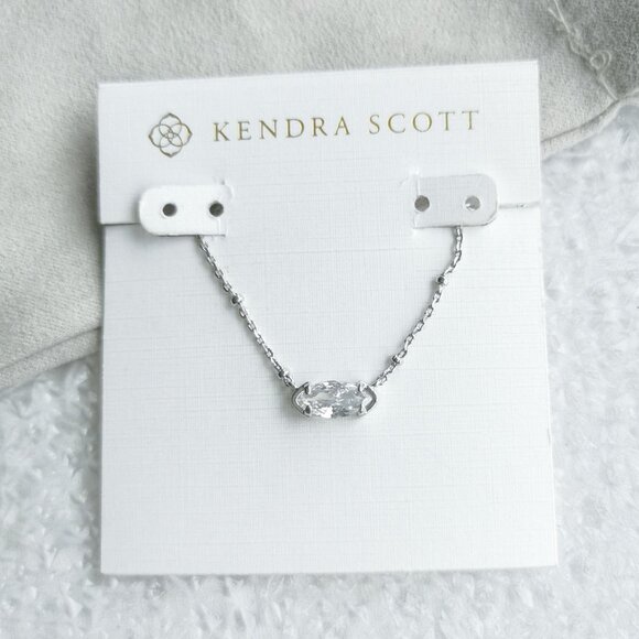 Kendra Scott - Genevieve Silver White Crystal Satellite Necklace - new - Picture 1 of 4